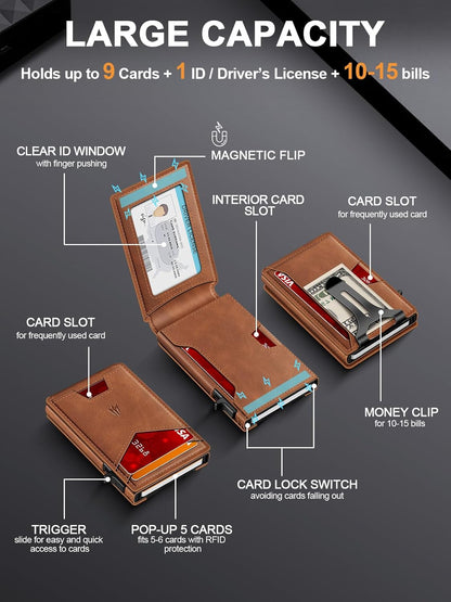 Pop-Up Wallet for Men – RFID Blocking Slim Card Holder