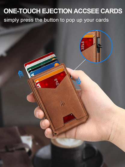 Pop-Up Wallet for Men – RFID Blocking Slim Card Holder