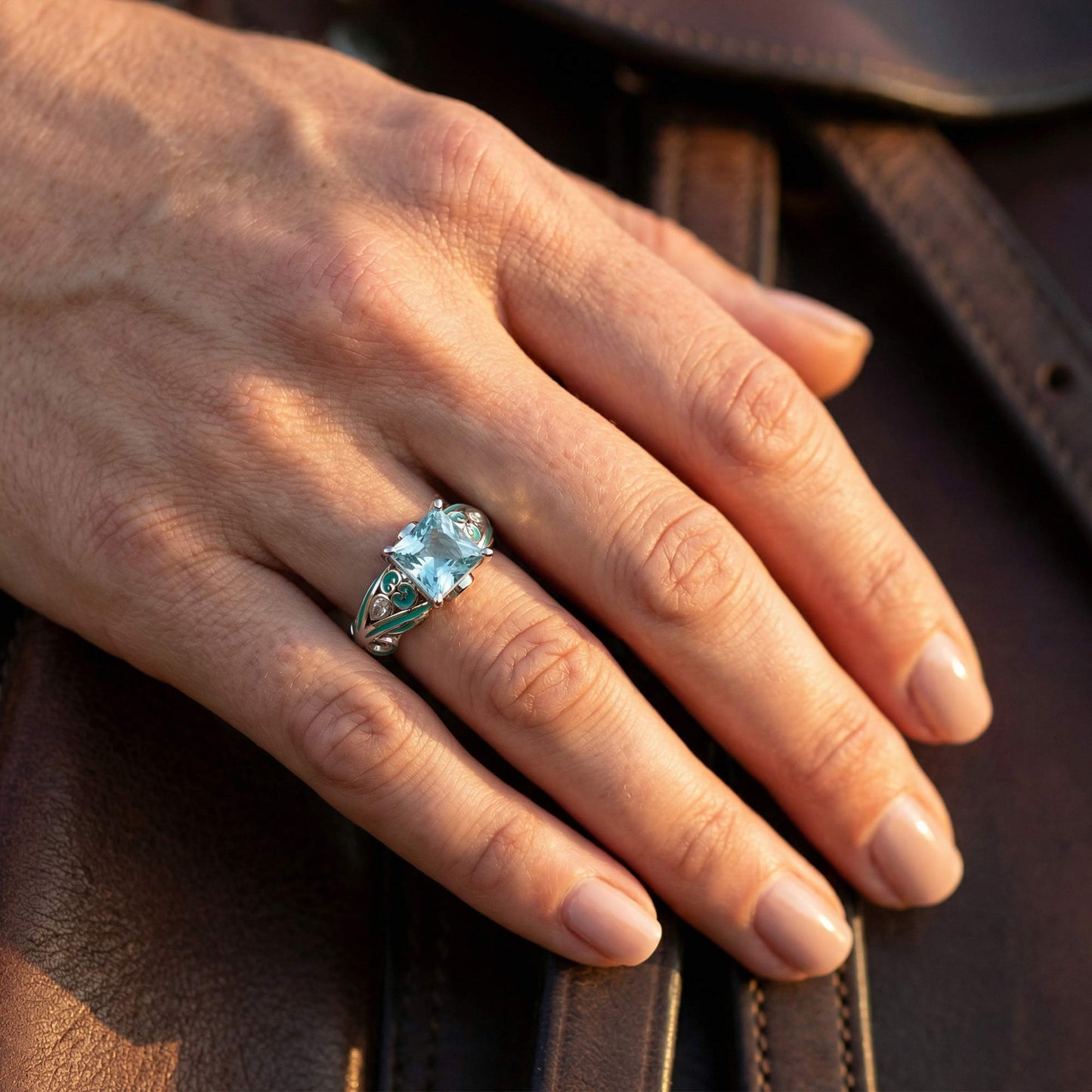 Romance and Eternity s Loyalty Ring - Aquamarine