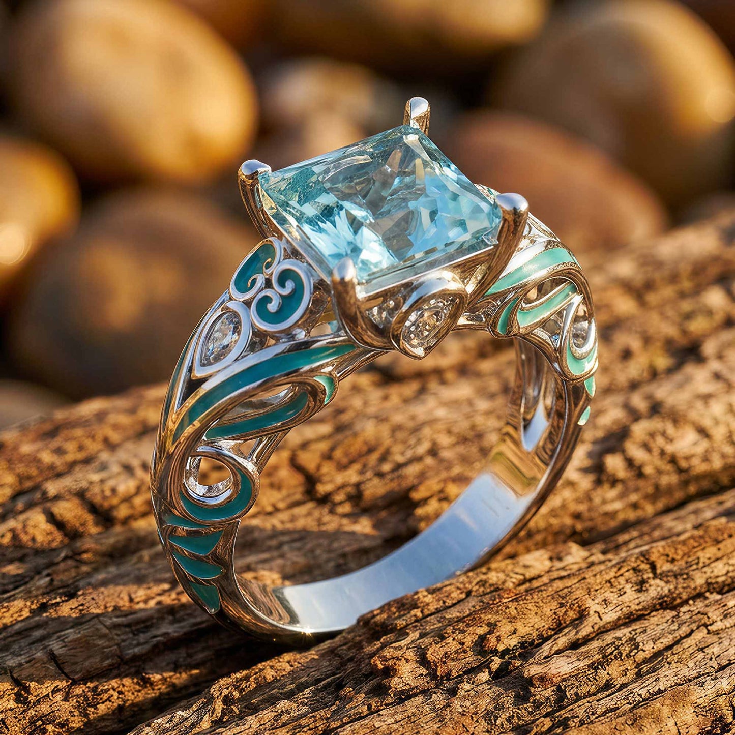 Romance and Eternity s Loyalty Ring - Aquamarine