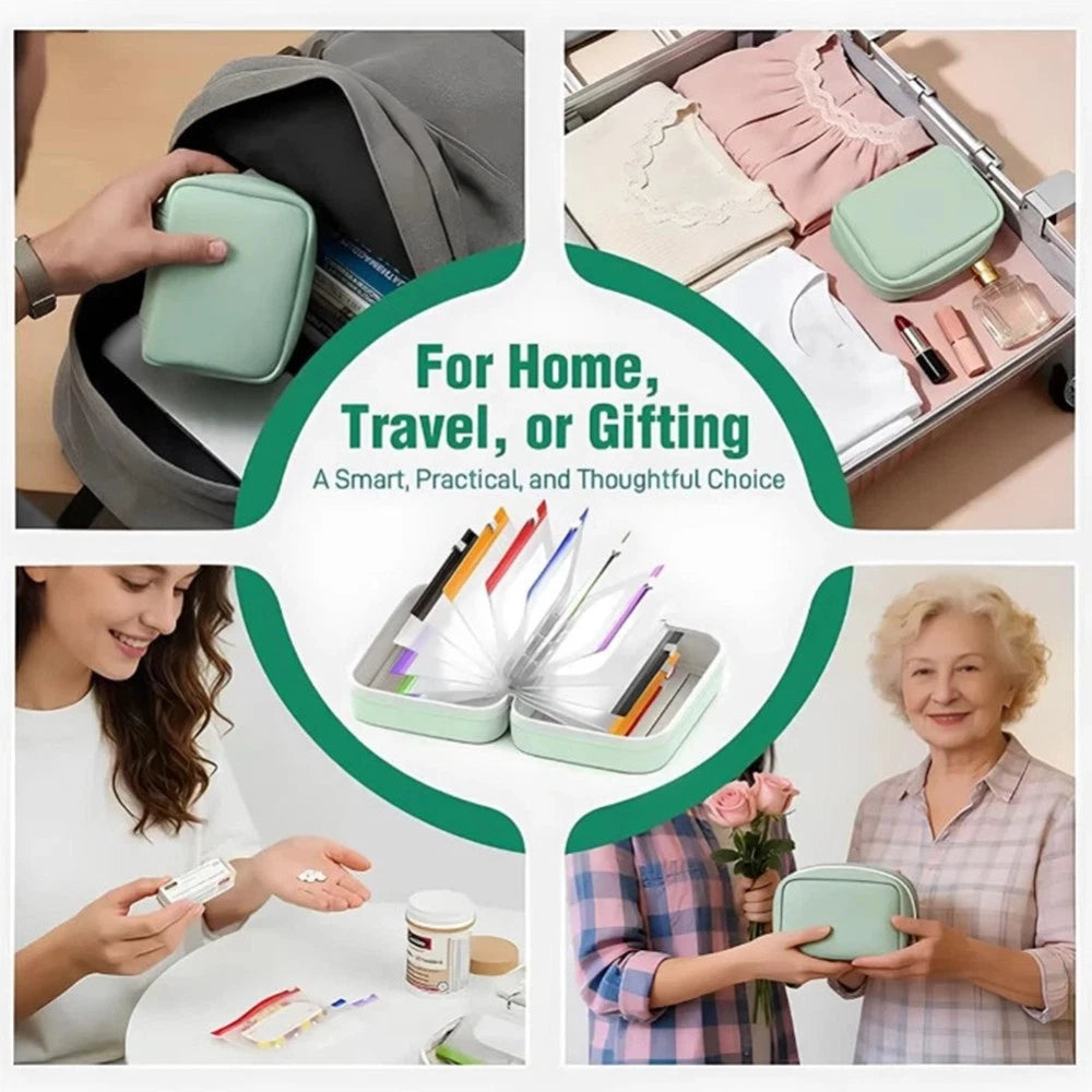 Waterproof Pill Pouch Set, A8 Waterproof Pill Pouch with 14 Color-Coded Bags AU