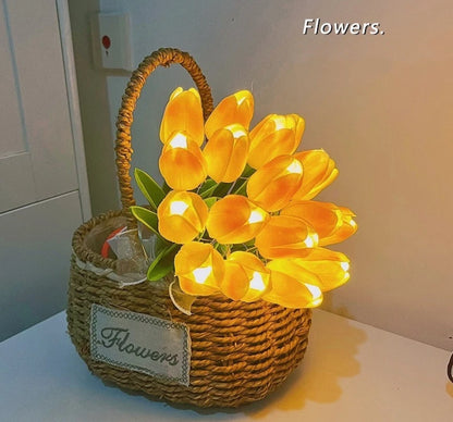 Romantic Tulip Night Light , 10/15 PCS Twinkling Led Tulips that Never Fade