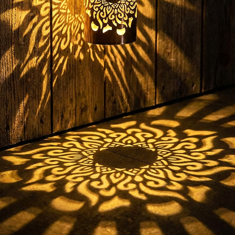🌞 Buy 1 Get 1 FREE! Solar Mandala Wall Light – Outdoor Garden Projector Lamp for Patio & Fence ✨