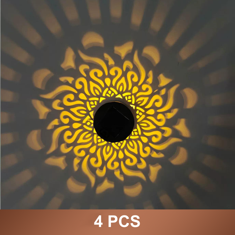 🌞 Buy 1 Get 1 FREE! Solar Mandala Wall Light – Outdoor Garden Projector Lamp for Patio & Fence ✨