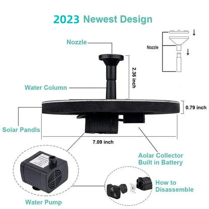 🔥Hot Sales 56% OFF🔥Solar Fountain, Solar Powered Bird Bath Fountain Pump with 4 Nozzles 1.4W Solar Panel Kit Water Pump, Outdoor Watering Submersible Pump for Pond, Pool, Garden, Fish Tank
