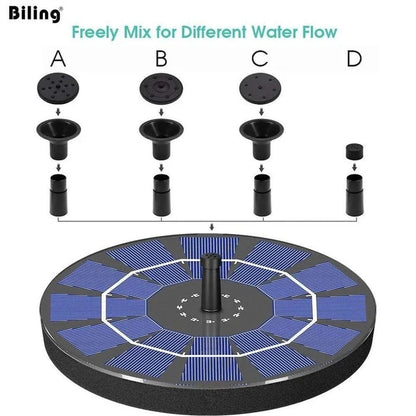 🔥Hot Sales 56% OFF🔥Solar Fountain, Solar Powered Bird Bath Fountain Pump with 4 Nozzles 1.4W Solar Panel Kit Water Pump, Outdoor Watering Submersible Pump for Pond, Pool, Garden, Fish Tank